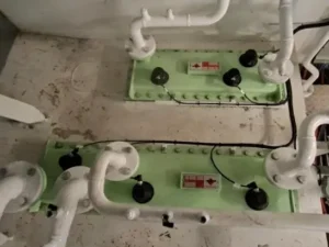 Ultrasonic antifouling on a box cooler